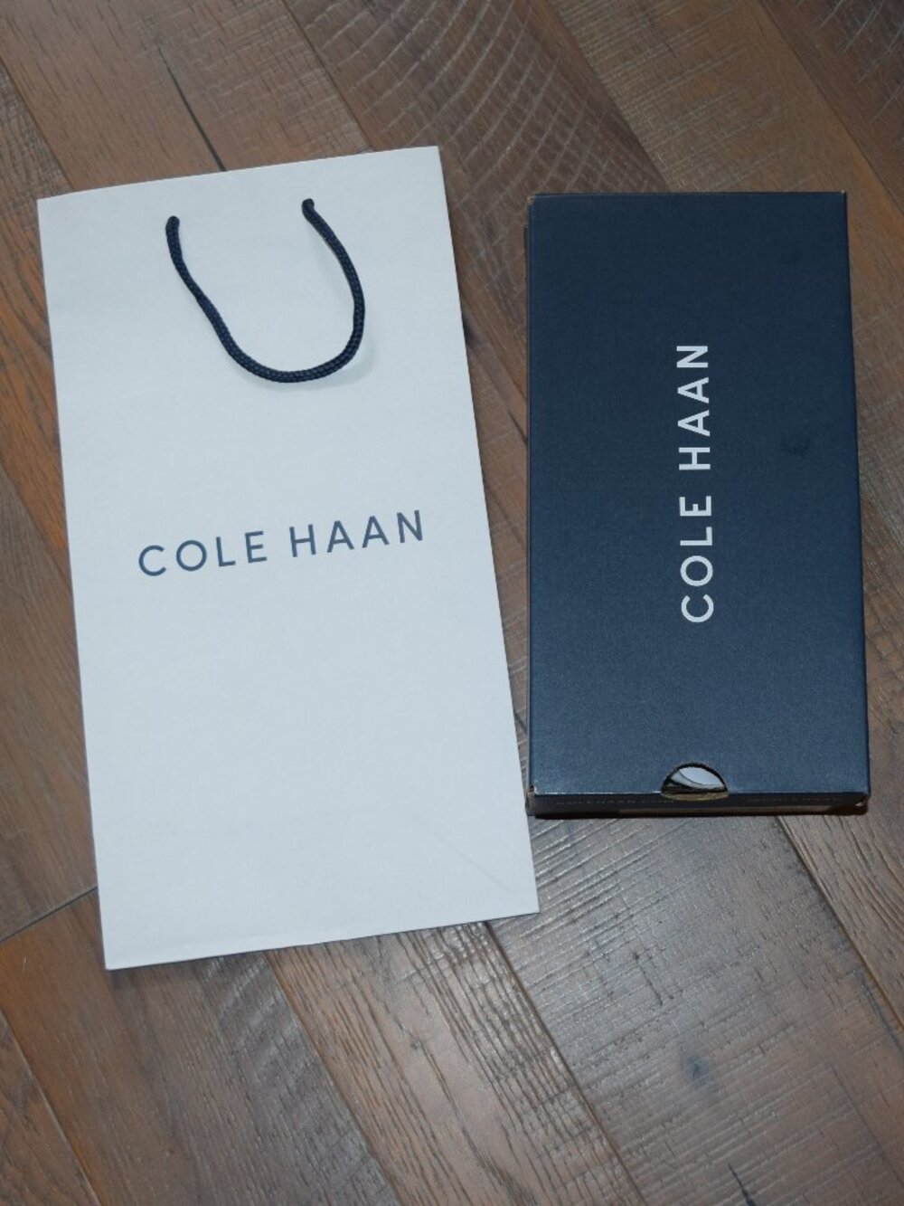 LOT Cole Haan EMPTY Shoe Box Blue White Letters Women's Ballet Shoes + BAG
